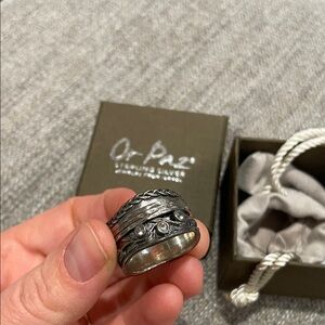 VTG Israel Designer Paz CZ & Gold Vermeil Sterling Silver Spinner Ring